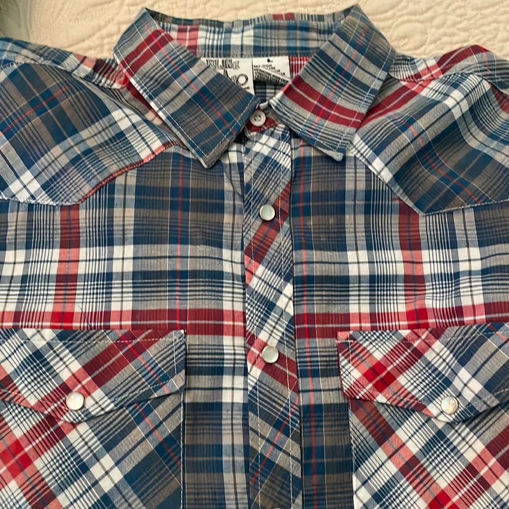 Bling a Gogo brand red white & blue Pearl snap western shirt